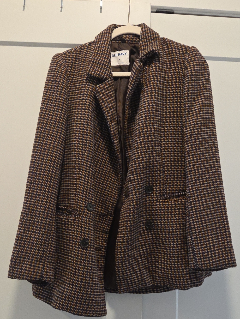 Old Navy Brown and Black Houndstooth Blazer Jacket